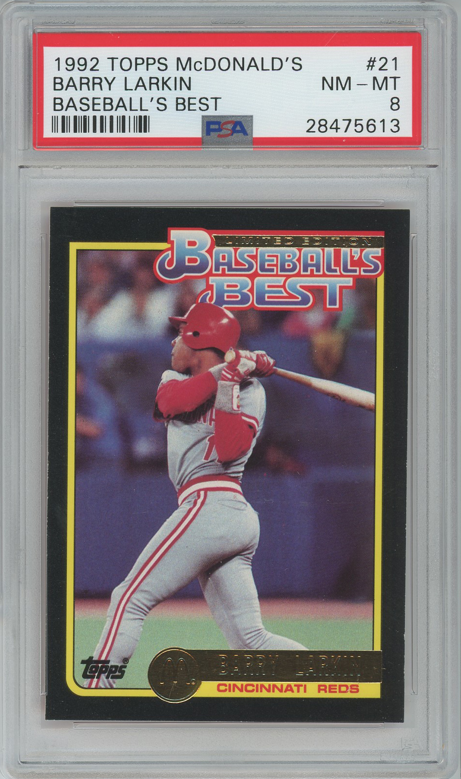 #21 Barry Larkin Reds PSA 8