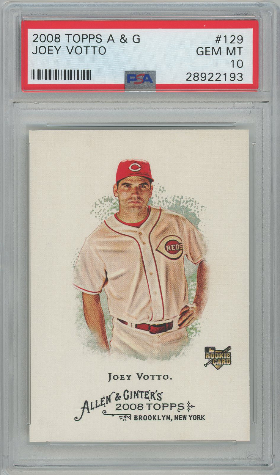 #129 Joey Votto Reds RC PSA 10