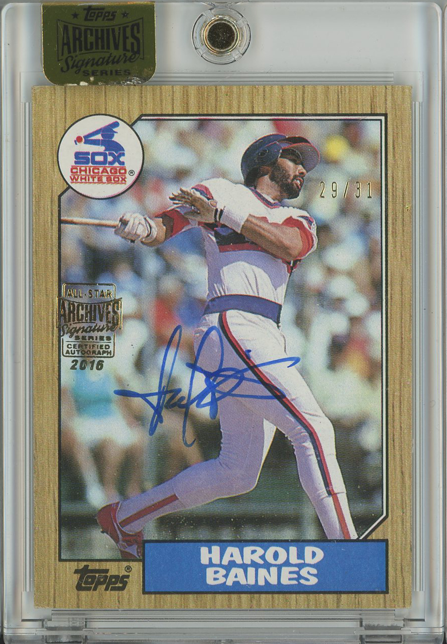 2016 Archives Signature Series Harold Baines 1987 Topps Auto White Sox 29/31