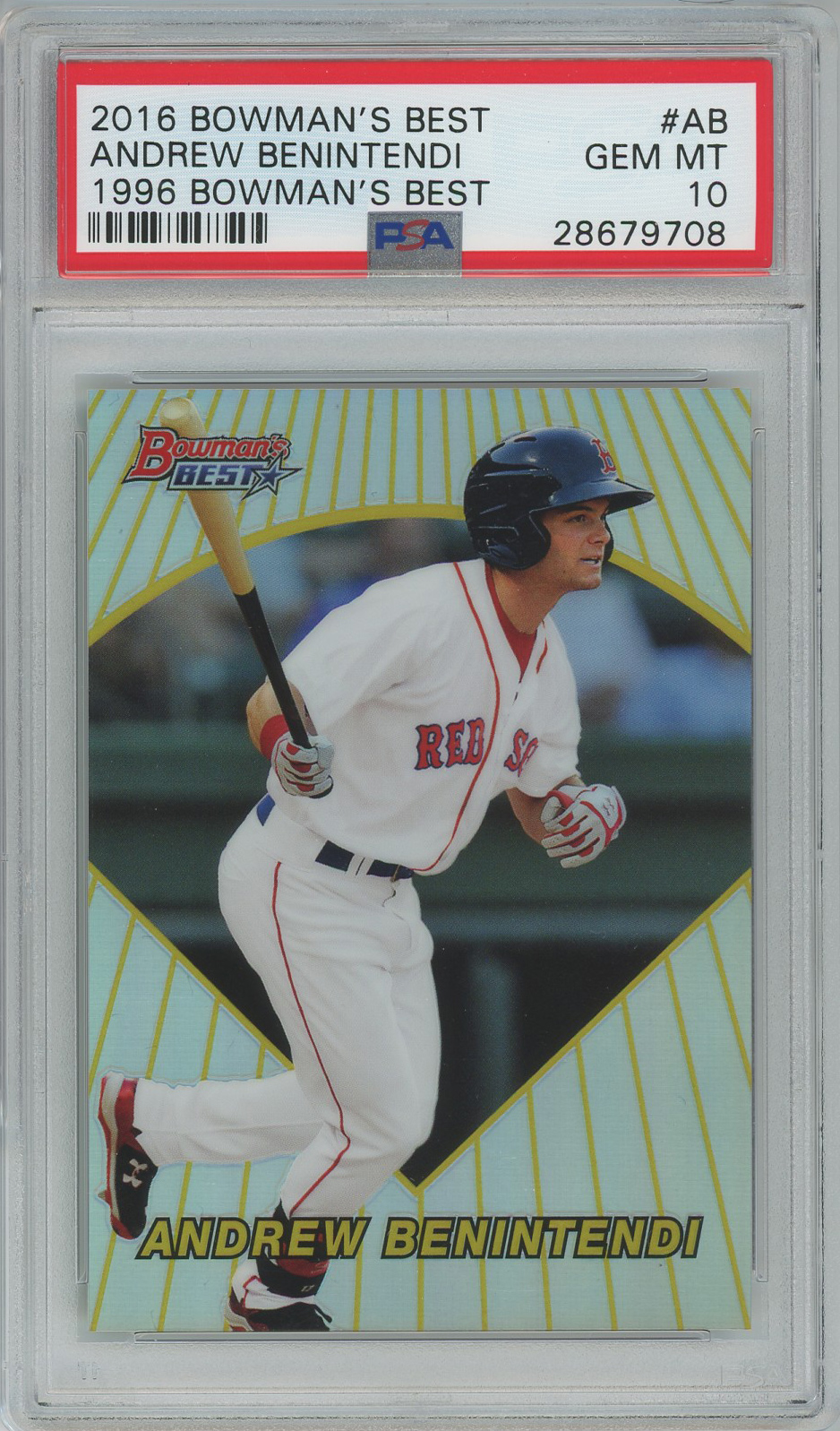 #96BB-AB Andrew Benintendi Red Sox RC PSA 10