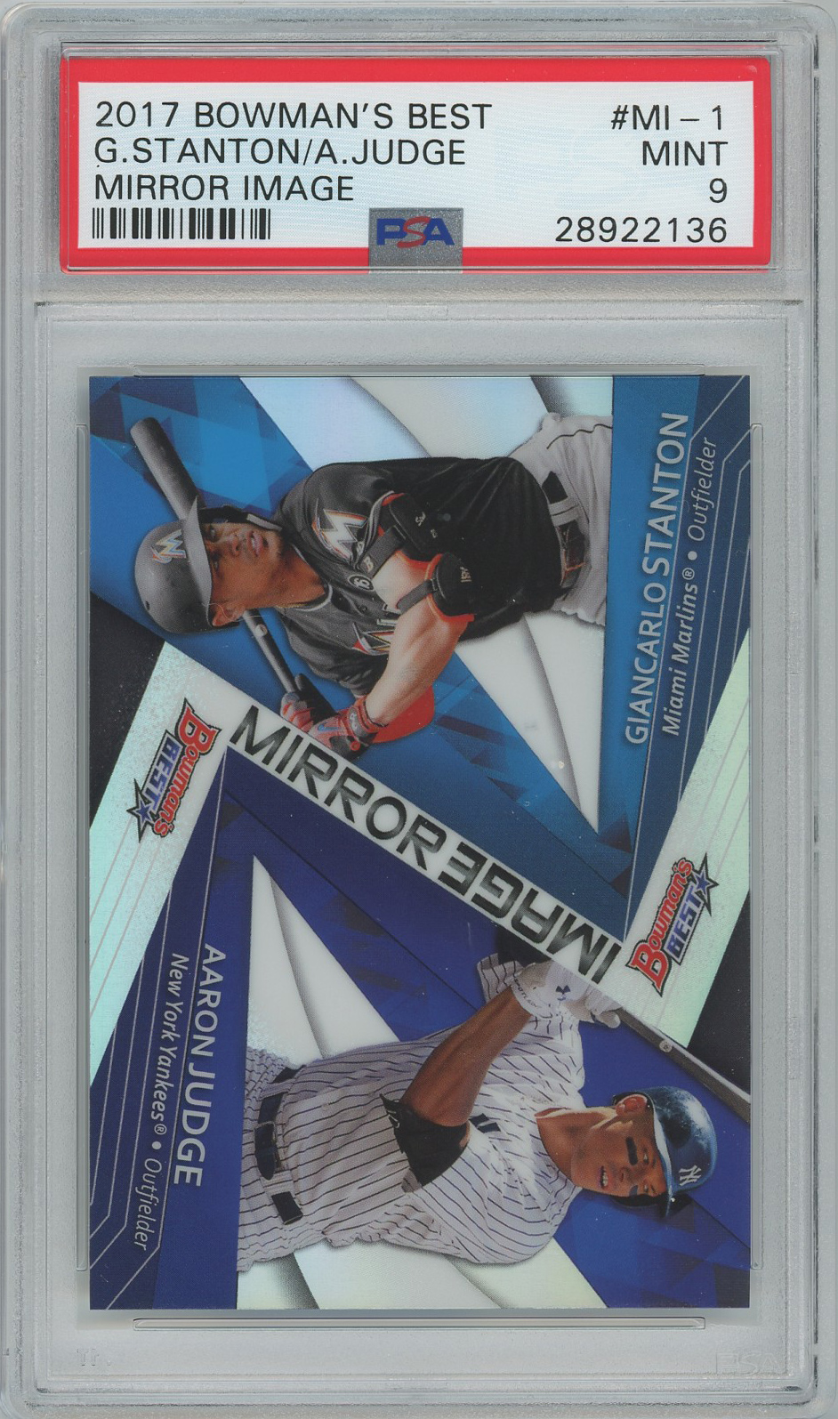 #MI-1 Giancarlo Stanton/Aaron Judge RC PSA 9