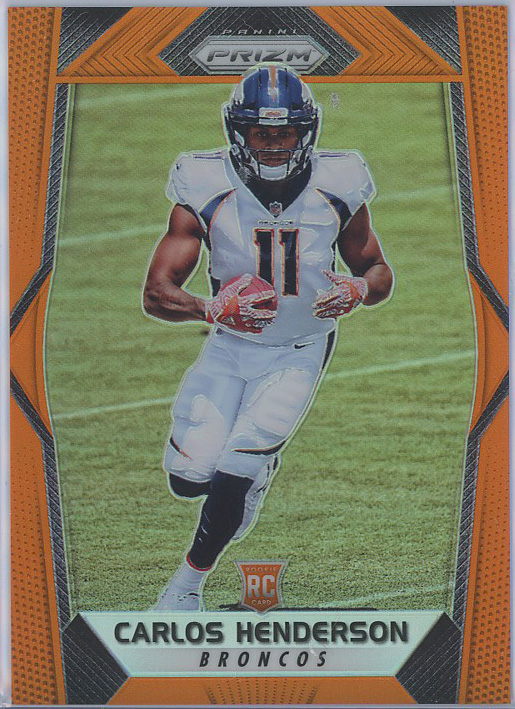 2017 Panini Prizm Prizms Orange #233 Carlos Henderson Broncos RC 202/275