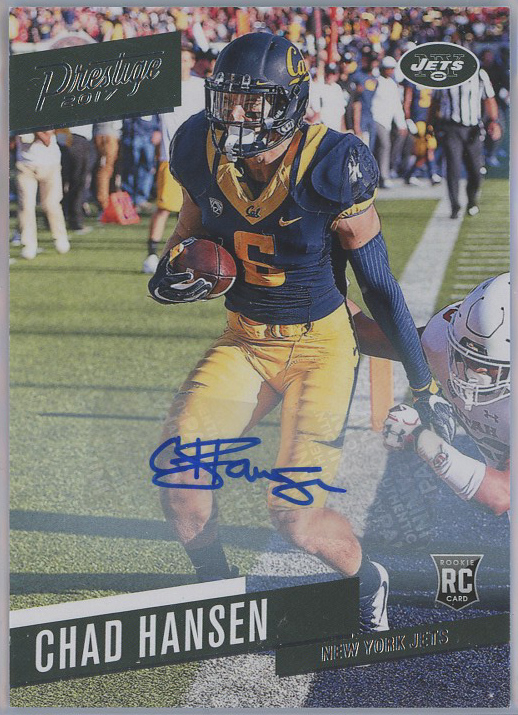 2017 Prestige Rookie Autographs #265 Chad Hansen Jets RC Auto