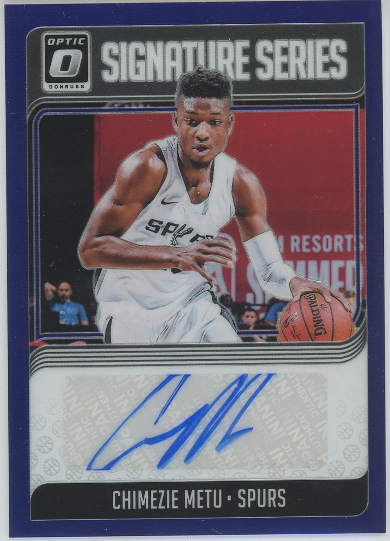 2018-19 Donruss Optic Signature Series Purple #SG-CMT Chimezie Metu Spurs RC Auto
