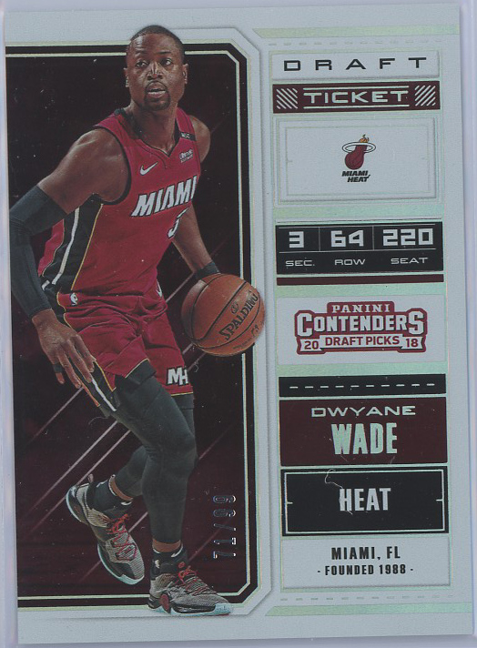 2018-19 Panini Contenders Draft Picks Draft Ticket #17 Dwyane Wade Heat 71/99
