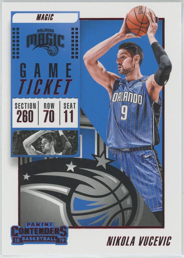 2018-19 Panini Contenders Game Ticket Red #5 Nikola Vucevic Magic