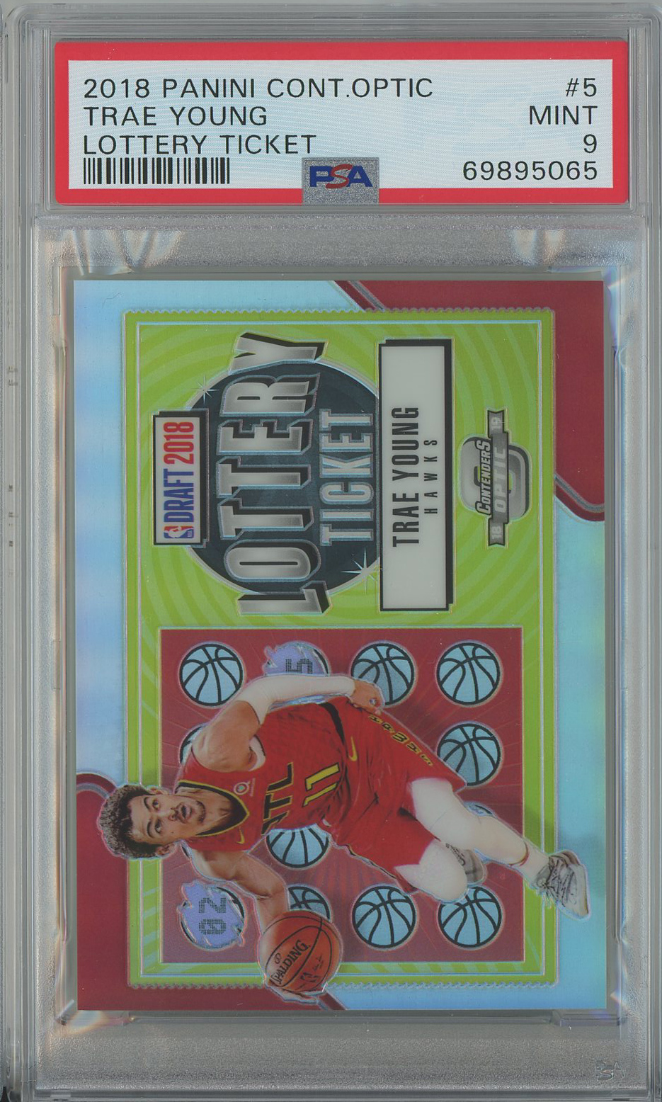 2018-19 Panini Contenders Optic Lottery Ticket #5 Trae Young Hawks RC PSA 9