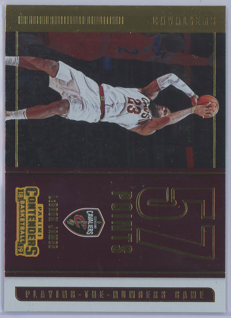 2018-19 Panini Contenders Playing the Numbers Game #33 LeBron James