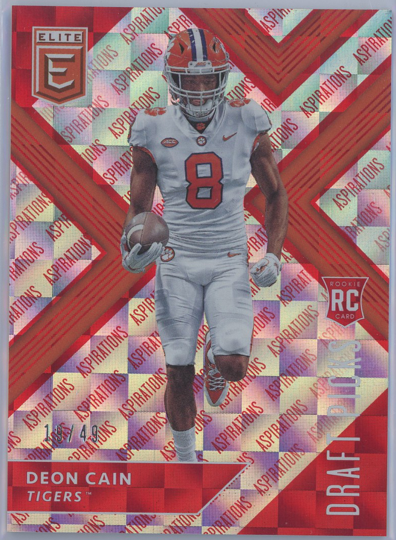 2018 Elite Draft Picks Aspirations Red #114 Deon Cain Colts RC 19/49