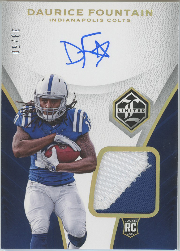 2018 Limited Gold Spotlight #124 Daurice Fountain Colts RC Auto 33/50