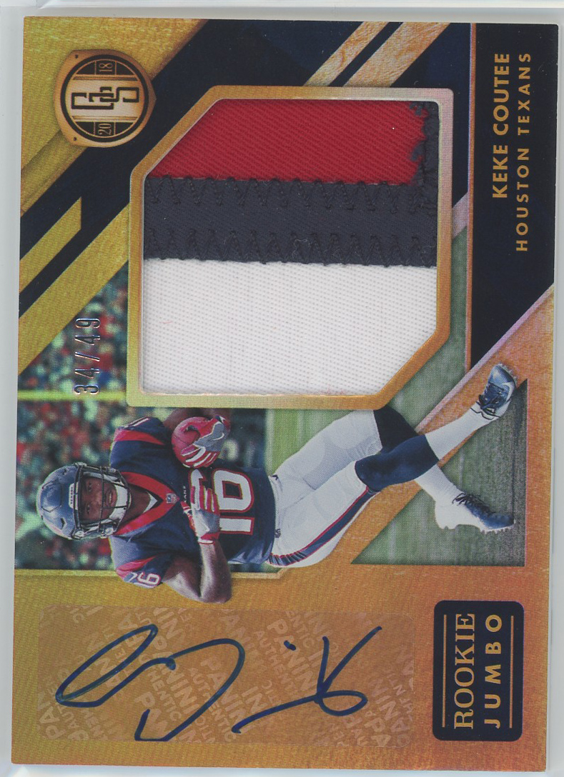 2018 Panini Gold Standard Rookie Jersey Autographs Prime #333 Keke Coutee Texans RC Auto 34/49