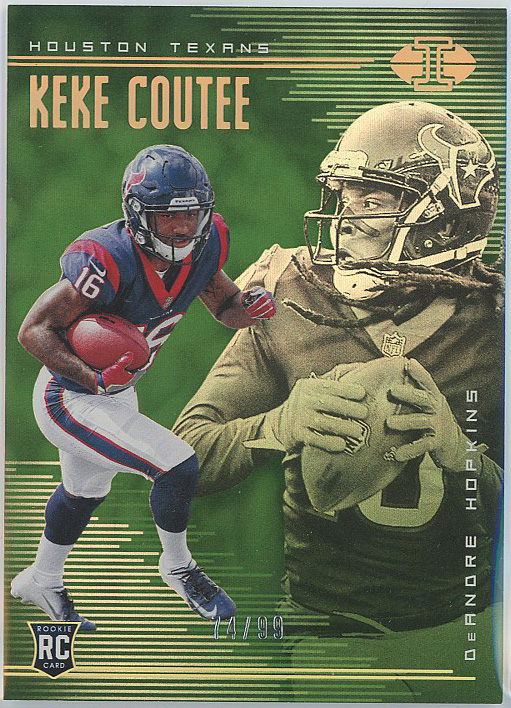 2018 Panini Illusions Green #22 DeAndre Hopkins/Keke Coutee Texans RC 74/99