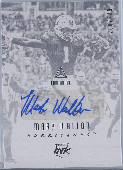 2018 Panini Luminance Rookie Ink #RI-MAW Mark Walton Bengals Auto RC 200/249