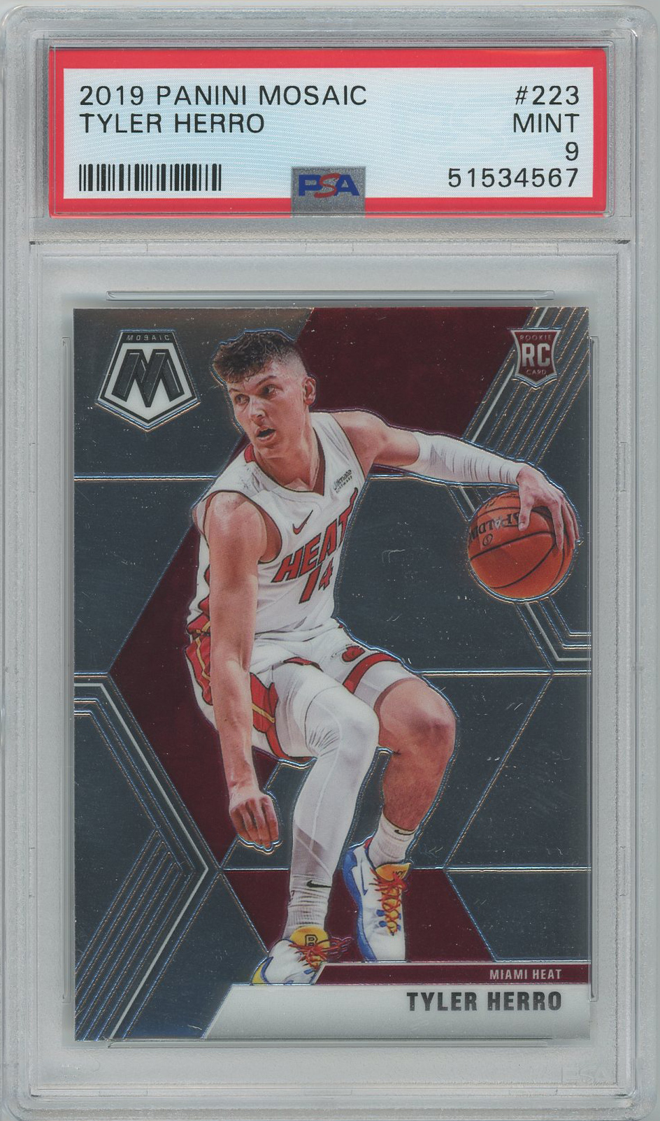 #223 Tyler Herro Heat RC PSA 9