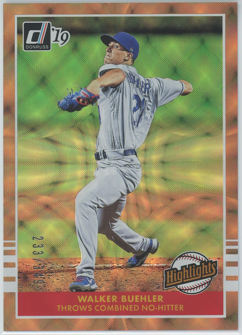 2019 Donruss Highlights Bronze #H12 Walker Buehler Dodgers 233/349