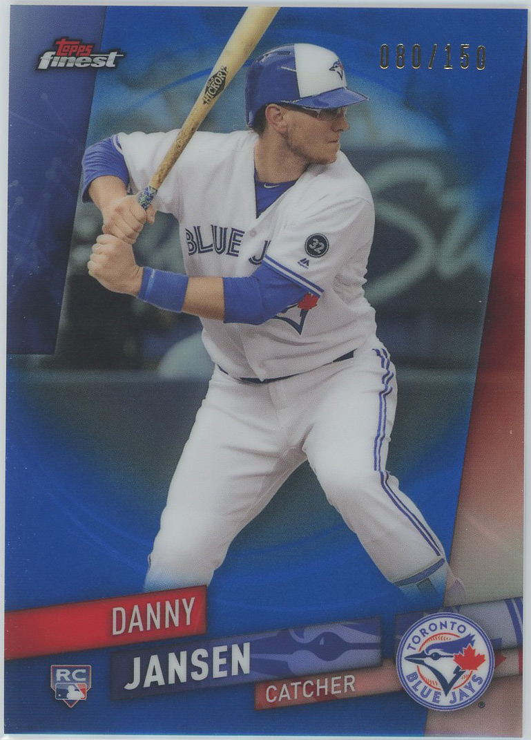 2019 Finest Blue Refractors #76 Danny Jansen Blue Jays RC 080/150