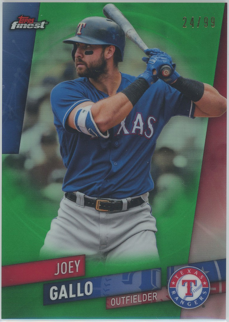 2019 Finest Green Refractors #62 Joey Gallo Rangers 24/99