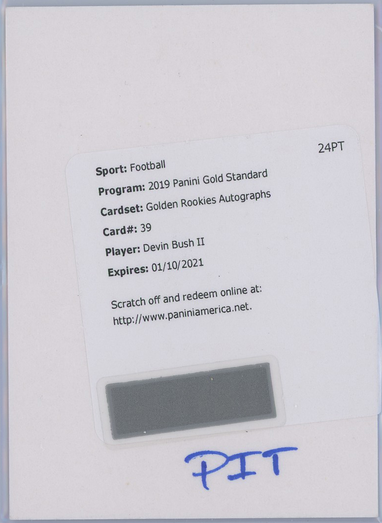#39 Devin Bush II Steelers RC Auto /199