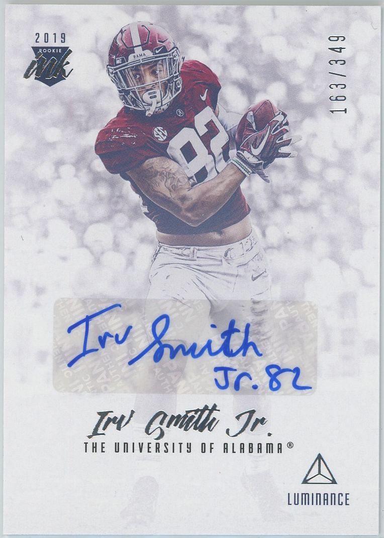 2019 Panini Luminance Rookie Ink #RI-IS Irv Smith Jr. Vikings RC Auto 163/349