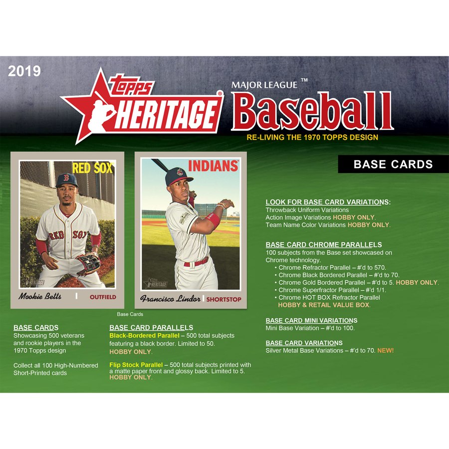 2019 Topps Heritage (201-400) Baseball Singles - You Pick - MyBallcards