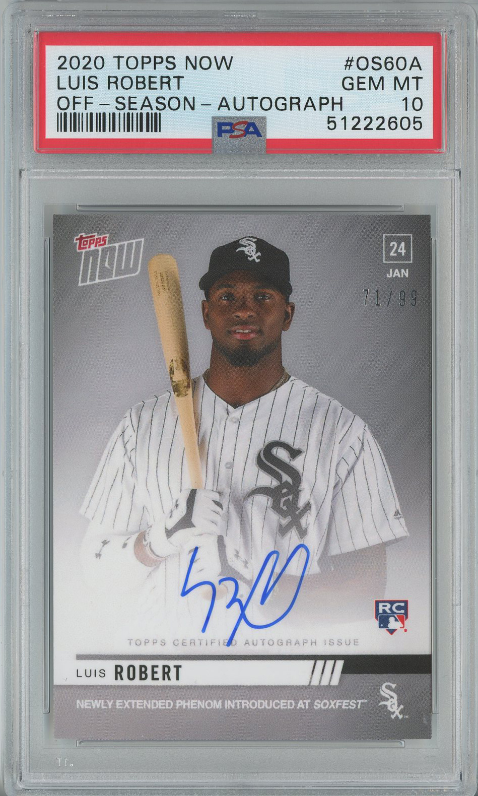 #OS-60A Luis Robert White Sox RC Auto PSA 10