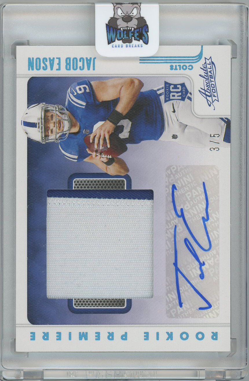 #212 Jacob Eason Colts RC Auto