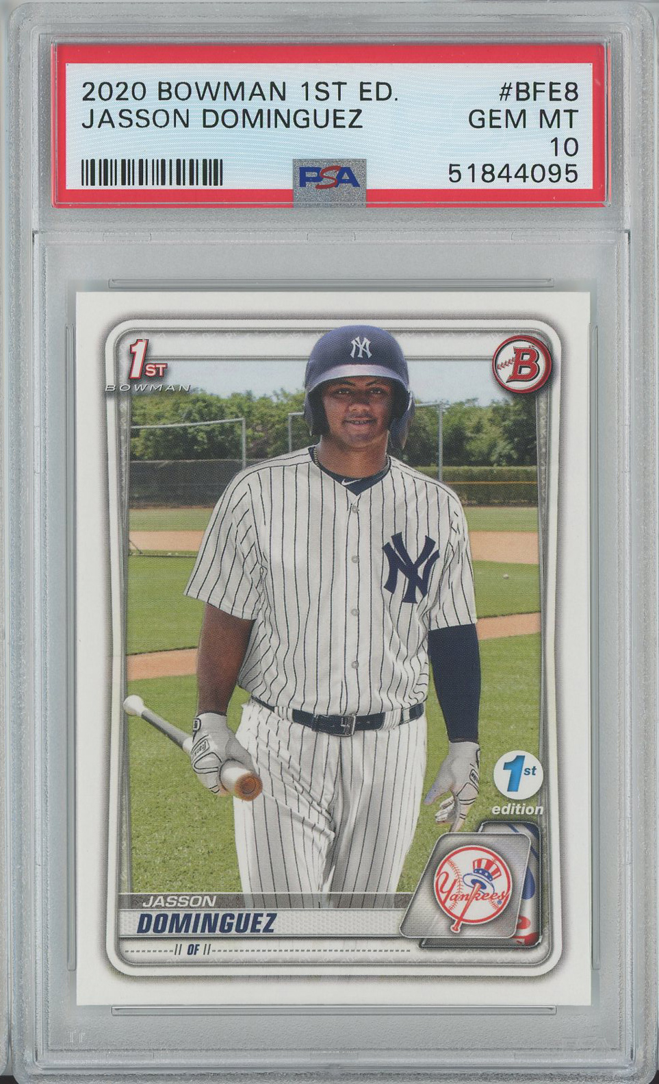 Jasson Dominguez Autographed 2020 Bowman Chrome Rookie Card #BTP-53 New  York Yankees PSA/DNA #84908894