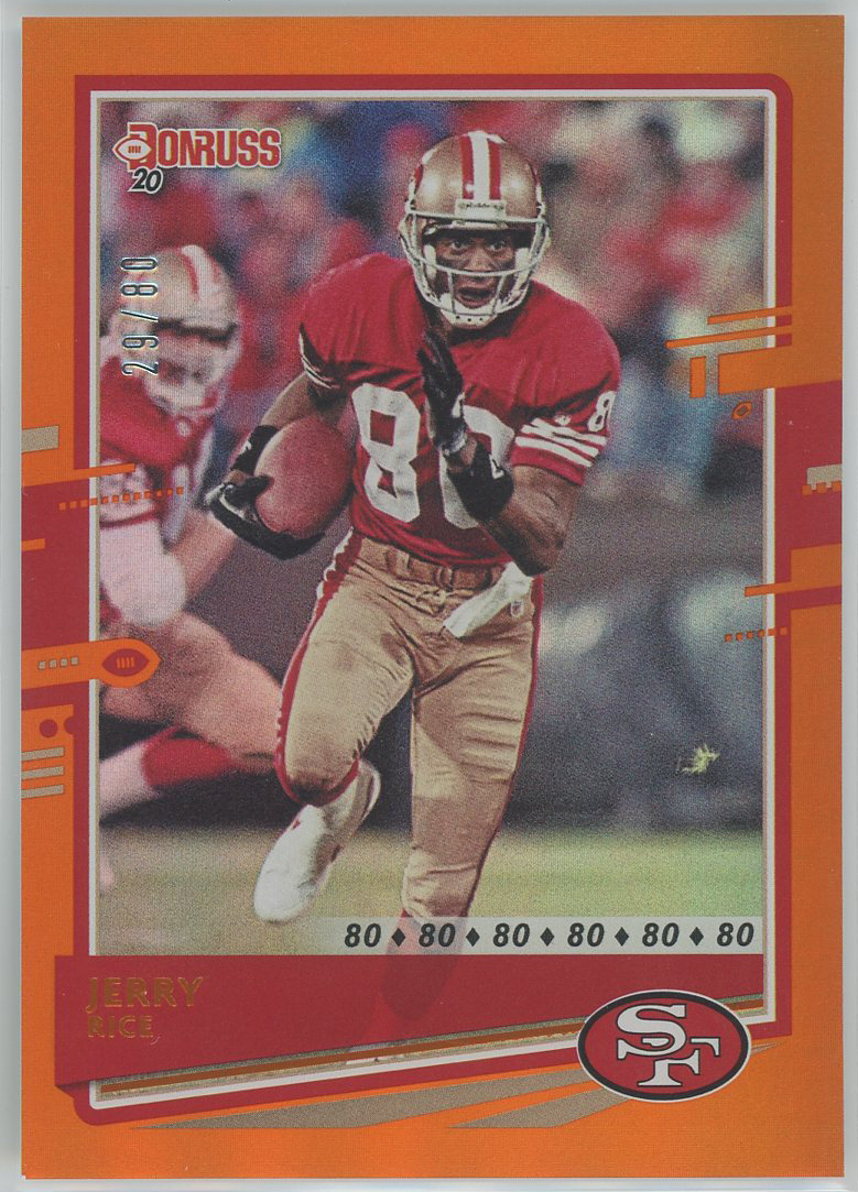 2020 Donruss Jersey Number #18 Jerry Rice 49ers 29/80 - MyBallcards