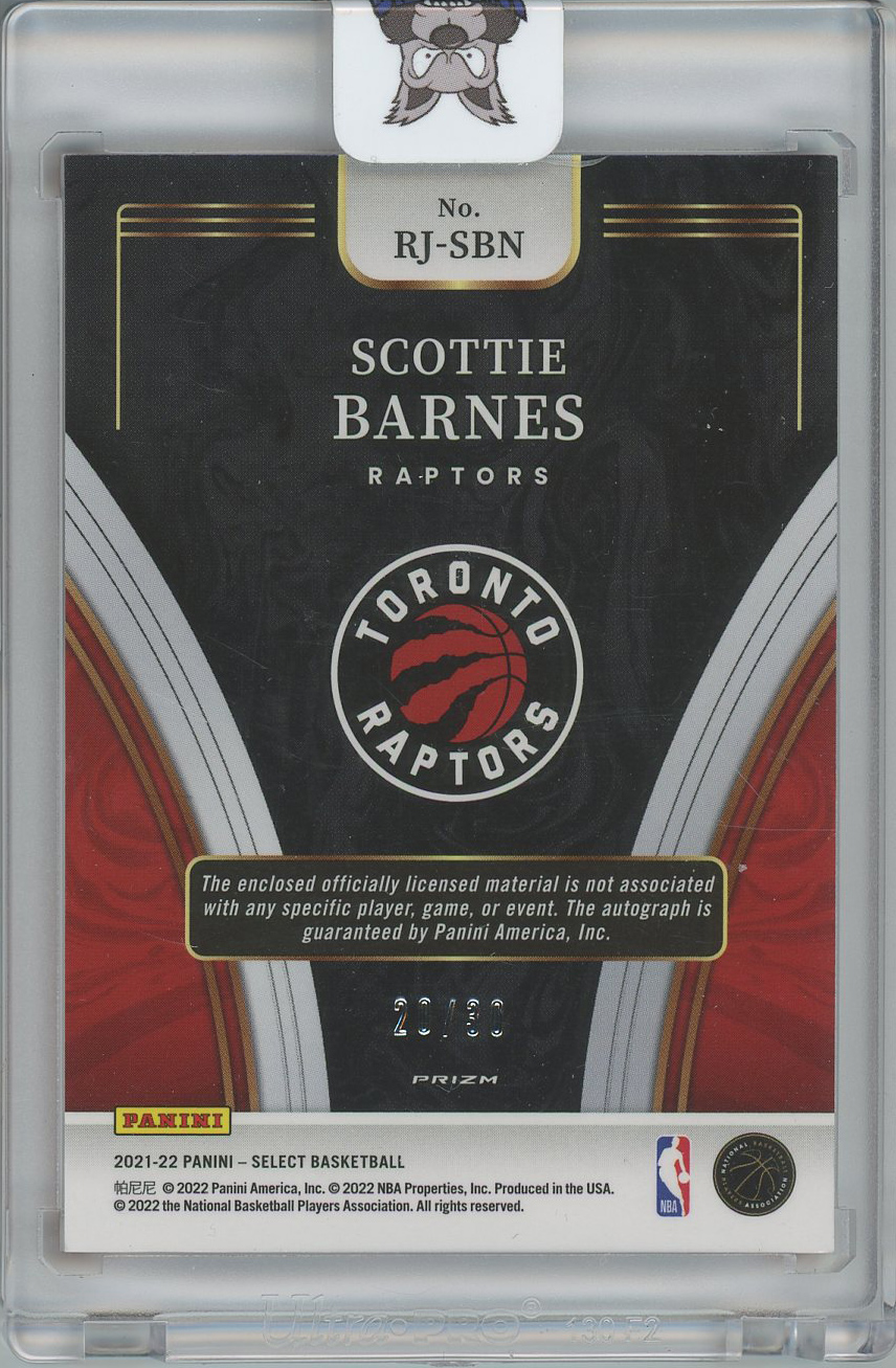 2021-22 Scottie Barnes Rookie Purple Pulsar Prizm 04/35 Jersey Numbered