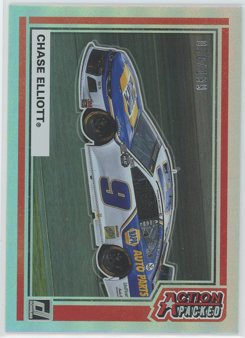 2021 Donruss Action Packed Holographic #AP13 Chase Elliott 020/199