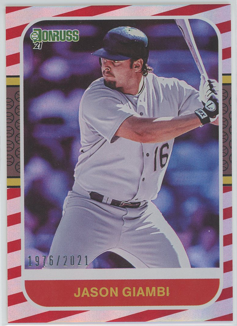 2021 Donruss Red #241 Jason Giambi Retro A's 1976/2021