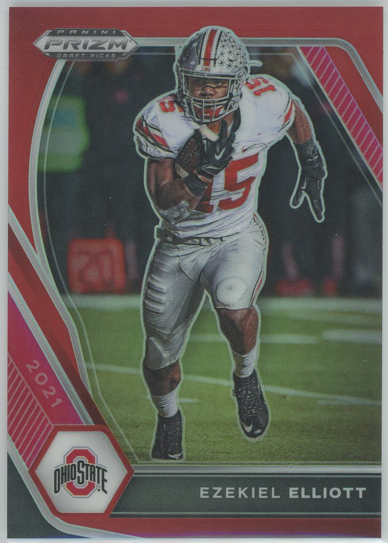 2021 Panini Prizm Draft Picks Prizms Red #87 Ezekiel Elliott Cowboys 281/299