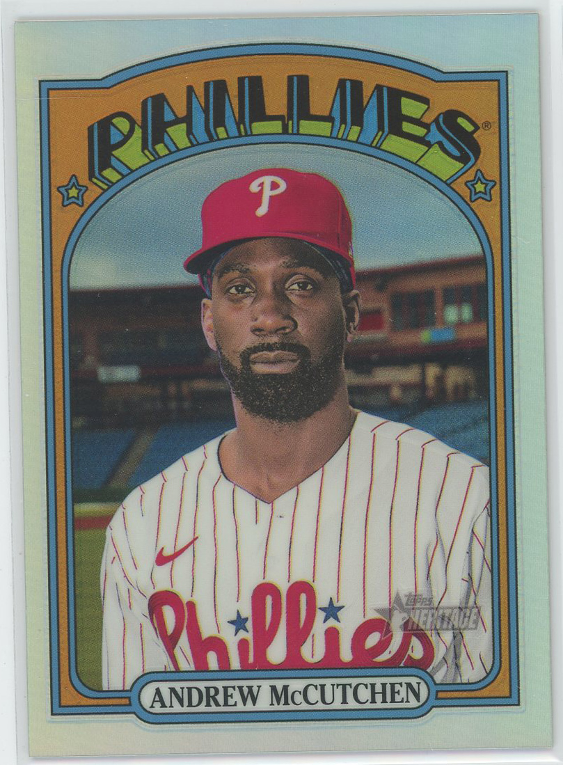 2021 Topps Heritage Chrome Refractors #239 Andrew McCutchen Phillies  014/572 - MyBallcards