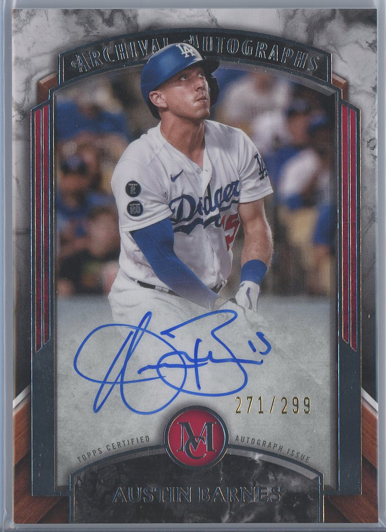 2022 Topps Museum Collection Archival Autographs #AA-ABA Austin Barnes  Dodgers 271/299