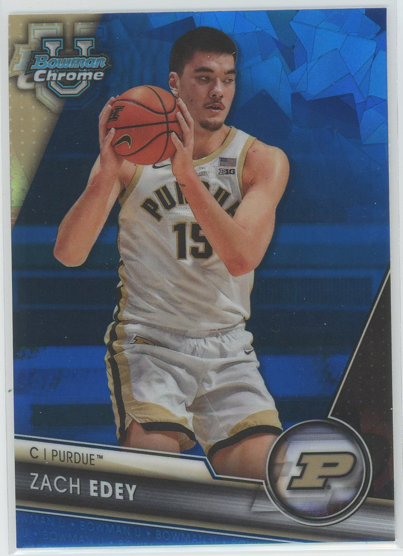 2023-24 Bowman Chrome University Sapphire #71 Zach Edey Purdue