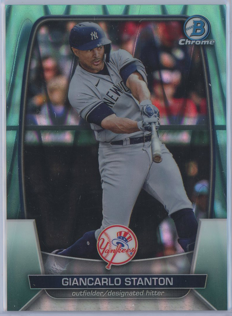2023 Bowman Chrome Aqua RayWave Refractors #99 Giancarlo Stanton Yankees 131/199