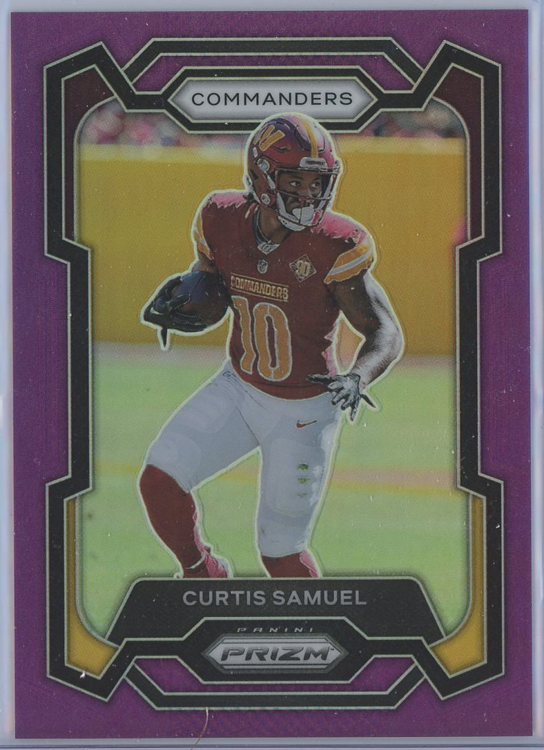 2023 Panini Prizm Purple #294 Curtis Samuel Commanders 016/125