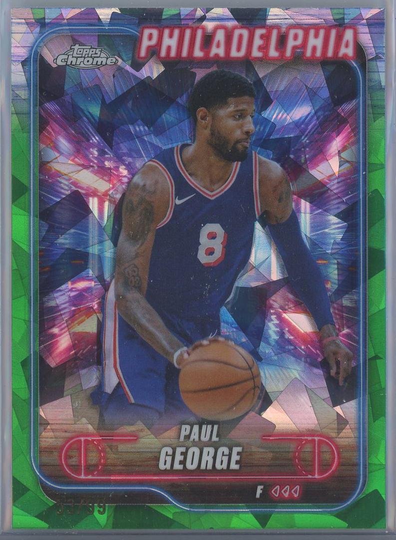 2024-25 Topps Chrome Sapphire Green Sapphire #135 Paul George 76ers 53/99