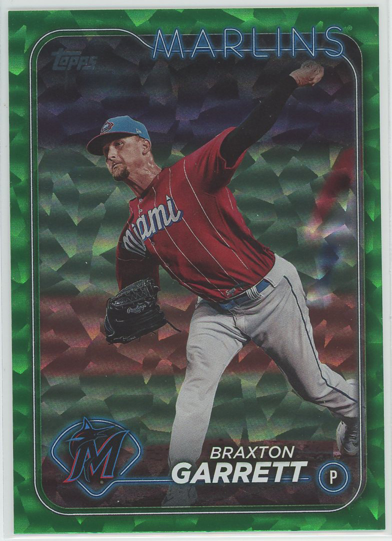 2024 Topps Green Crackle Foil Board #323 Braxton Garrett Marlins 048/499